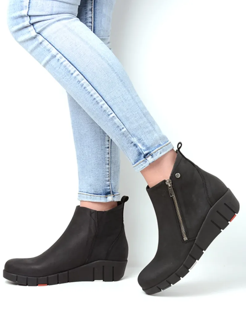 DAMES Wolky Herfst/Winter|Enkellaarsjes<Phoenix HV - zwart nubuck