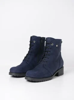 DAMES Wolky Veterlaarzen|Halfhoge Laarzen<Quinta F2F - blauw nubuck