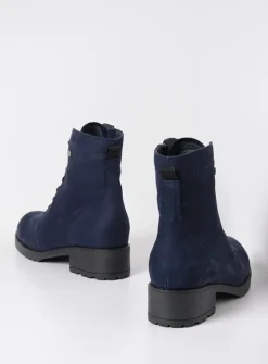 DAMES Wolky Veterlaarzen|Halfhoge Laarzen<Quinta F2F - blauw nubuck