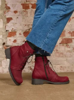 DAMES Wolky Veterlaarzen|Herfst/Winter<Quinta F2F - bordeauxrood nubuck