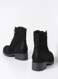 DAMES Wolky Veterlaarzen|Halfhoge Laarzen<Quinta F2F - zwart nubuck
