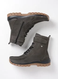 DAMES Wolky Hoge Veterschoenen|Veterlaarzen<Reach - asfalt nubuck