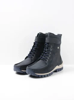 DAMES Wolky Hoge Veterschoenen|Veterlaarzen<Reach - blauw nubuck