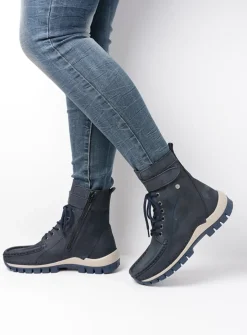 DAMES Wolky Hoge Veterschoenen|Veterlaarzen<Reach - blauw nubuck