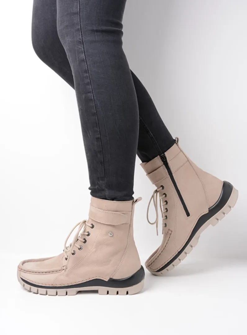 DAMES Wolky Hoge Veterschoenen|Veterlaarzen<Reach - safari nubuck