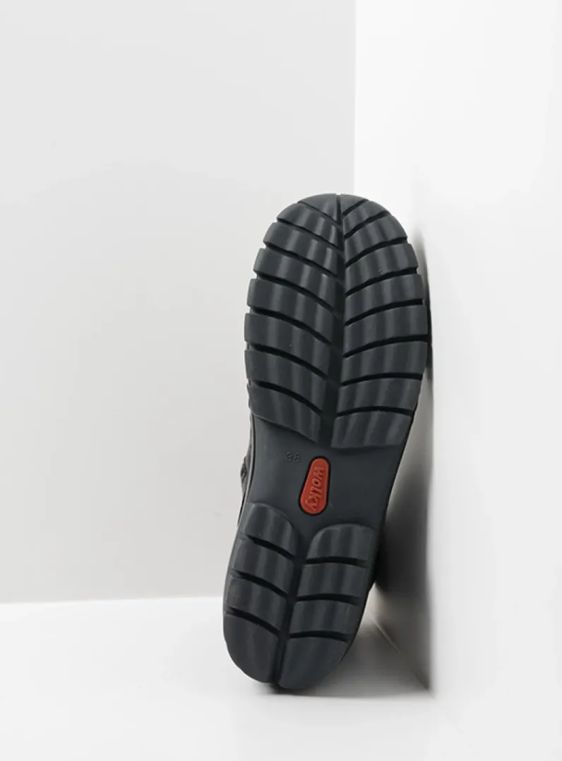 DAMES Wolky Hoge Veterschoenen|Veterlaarzen<Reach - zwart leer