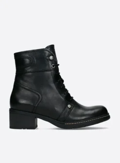 DAMES Wolky Veterlaarzen|Biker Boots<Red Deer CW - zwart leer