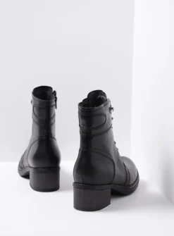 DAMES Wolky Veterlaarzen|Biker Boots<Red Deer CW - zwart leer
