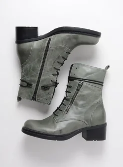 DAMES Wolky Veterlaarzen|Halfhoge Laarzen<Rimbley - castor grey leer