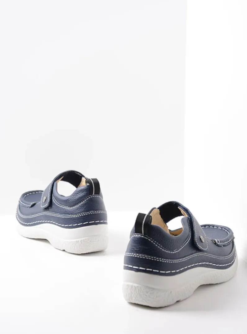 DAMES Wolky Herfst/Winter|Bandschoenen<Roll Combi - blauw leer