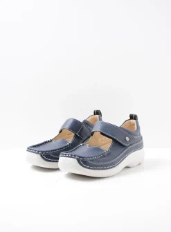 DAMES Wolky Herfst/Winter|Bandschoenen<Roll Combi - blauw leer