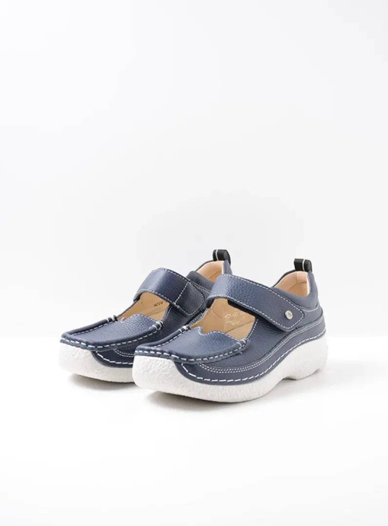 DAMES Wolky Herfst/Winter|Bandschoenen<Roll Combi - blauw leer