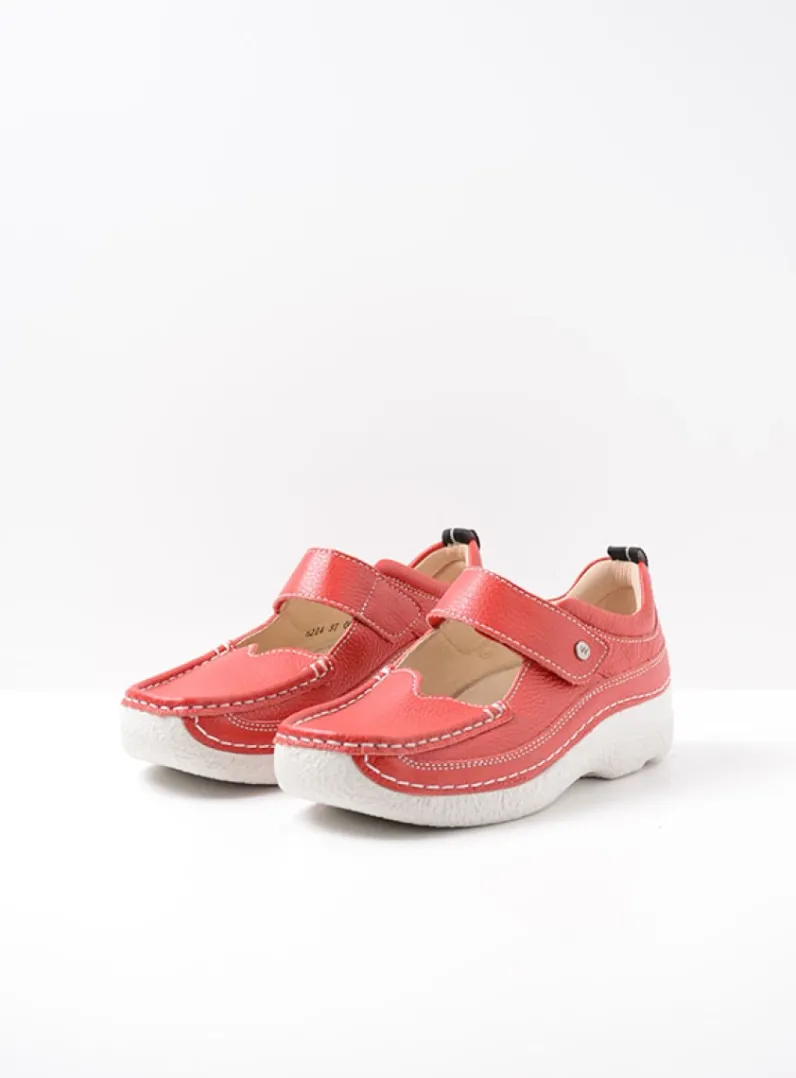 DAMES Wolky Herfst/Winter|Bandschoenen<Roll Combi - rood leer