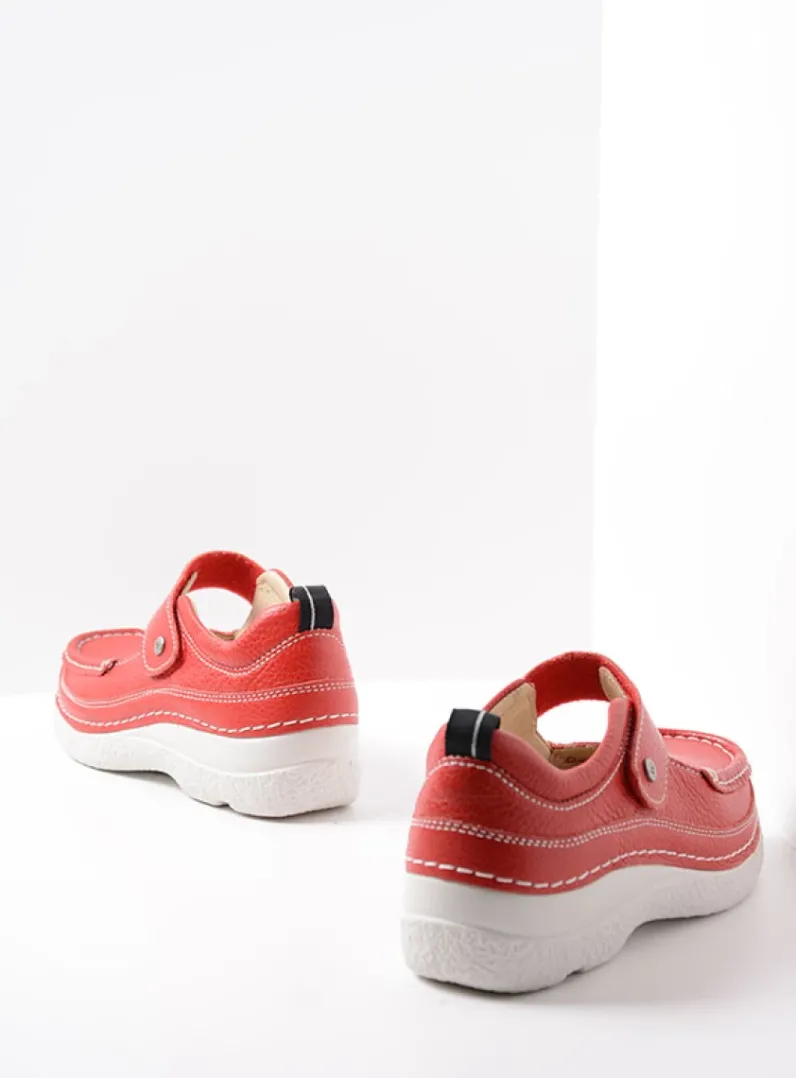 DAMES Wolky Herfst/Winter|Bandschoenen<Roll Combi - rood leer