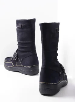 DAMES Wolky Halfhoge Laarzen|Herfst/Winter<Roll Jacky - blauw nubuck