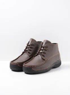 Heren Wolky Veterschoenen Heren|Comfortschoenen Heren<Roll Moc Men - bruin leer