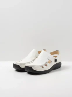 DAMES Wolky Slippers|Klompen<Roll Multi - wit leer