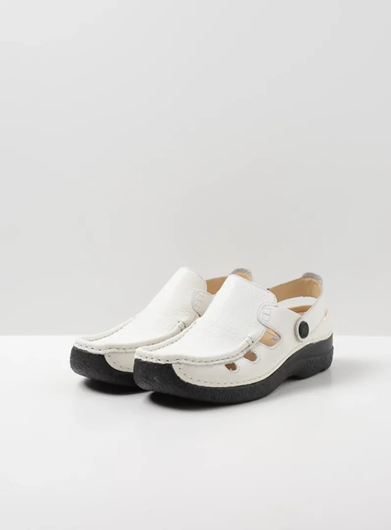 DAMES Wolky Slippers|Klompen<Roll Multi - wit leer