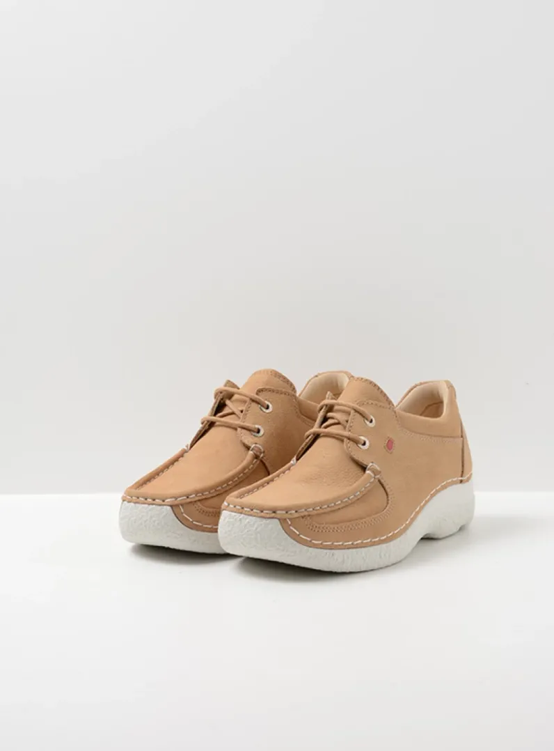 DAMES Wolky Lage Veterschoenen<Roll Shoe - beige nubuck