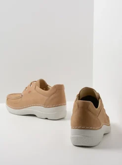 DAMES Wolky Lage Veterschoenen<Roll Shoe - beige nubuck