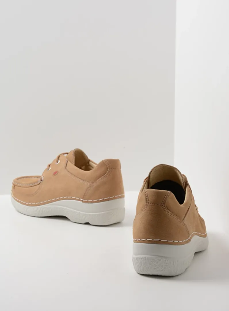DAMES Wolky Lage Veterschoenen<Roll Shoe - beige nubuck