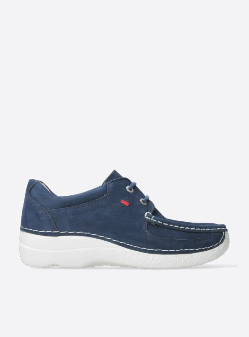 DAMES Wolky Lage Veterschoenen<Roll Shoe - denim nubuck