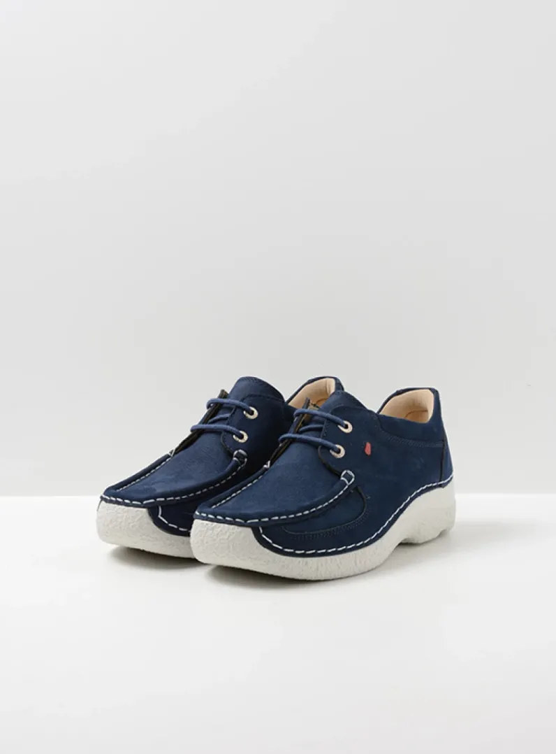 DAMES Wolky Lage Veterschoenen<Roll Shoe - denim nubuck