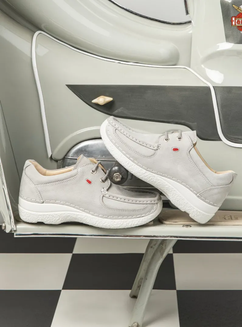 DAMES Wolky Lage Veterschoenen<Roll Shoe - lichtgrijs nubuck