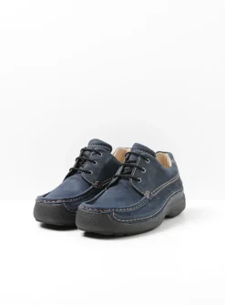 Heren Wolky Veterschoenen Heren|Comfortschoenen Heren<Roll Shoe Men - blauw nubuck