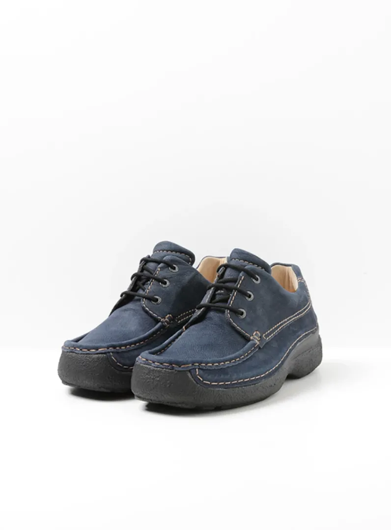Heren Wolky Veterschoenen Heren|Comfortschoenen Heren<Roll Shoe Men - blauw nubuck