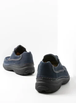 Heren Wolky Veterschoenen Heren|Comfortschoenen Heren<Roll Shoe Men - blauw nubuck