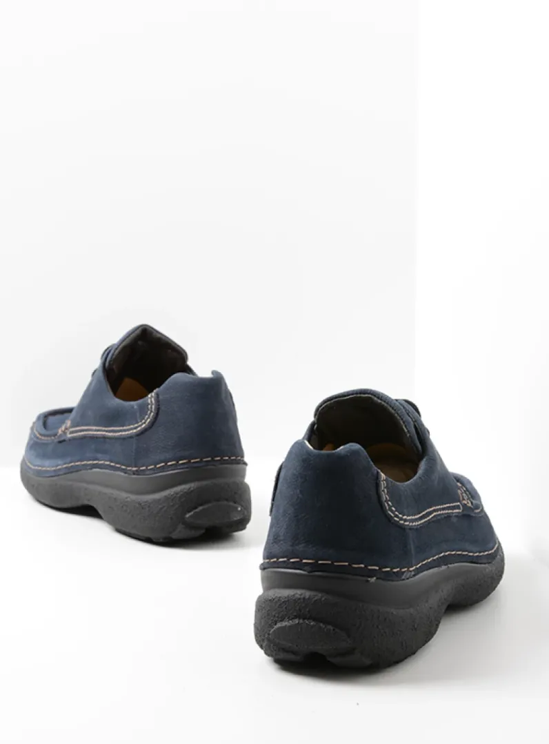 Heren Wolky Veterschoenen Heren|Comfortschoenen Heren<Roll Shoe Men - blauw nubuck
