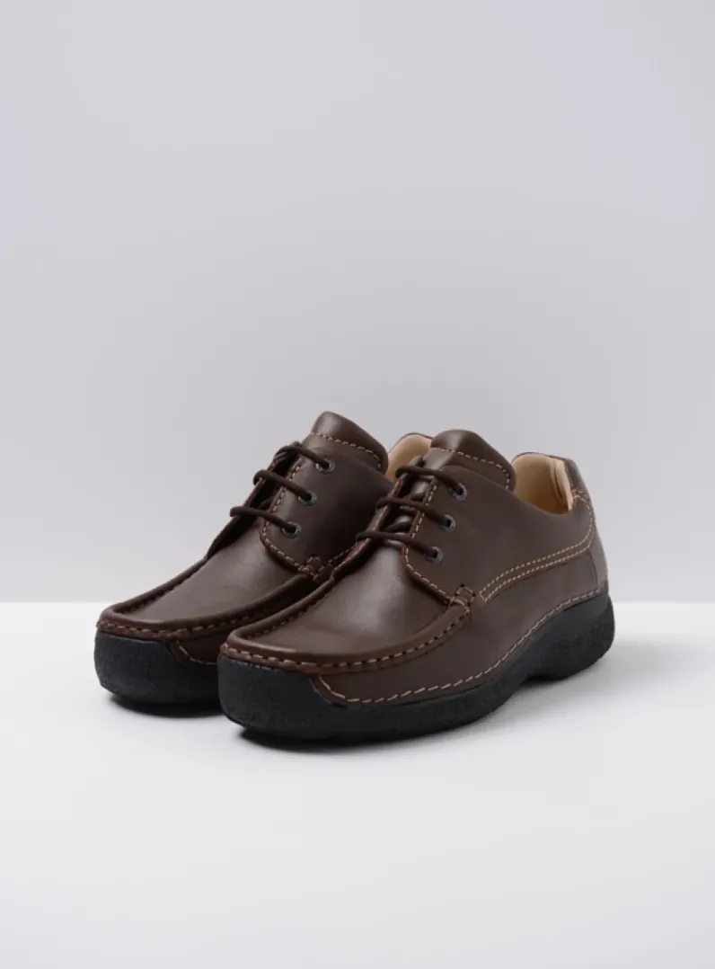 Heren Wolky Veterschoenen Heren|Comfortschoenen Heren<Roll Shoe Men - bruin leer