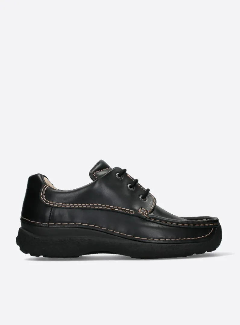 Heren Wolky Veterschoenen Heren|Comfortschoenen Heren<Roll Shoe Men - zwart leer