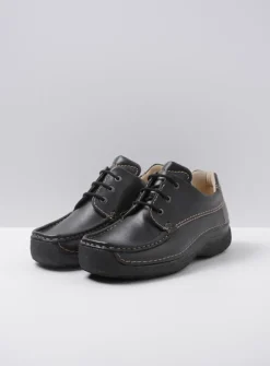Heren Wolky Veterschoenen Heren|Comfortschoenen Heren<Roll Shoe Men - zwart leer