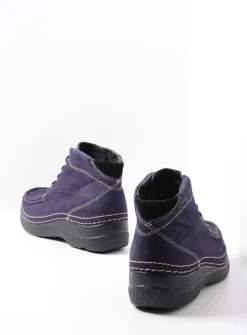 DAMES Wolky Hoge Veterschoenen|Herfst/Winter<Roll Shoot - paars nubuck