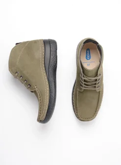 DAMES Wolky Hoge Veterschoenen|Herfst/Winter<Roll Shoot - pesto groen nubuck