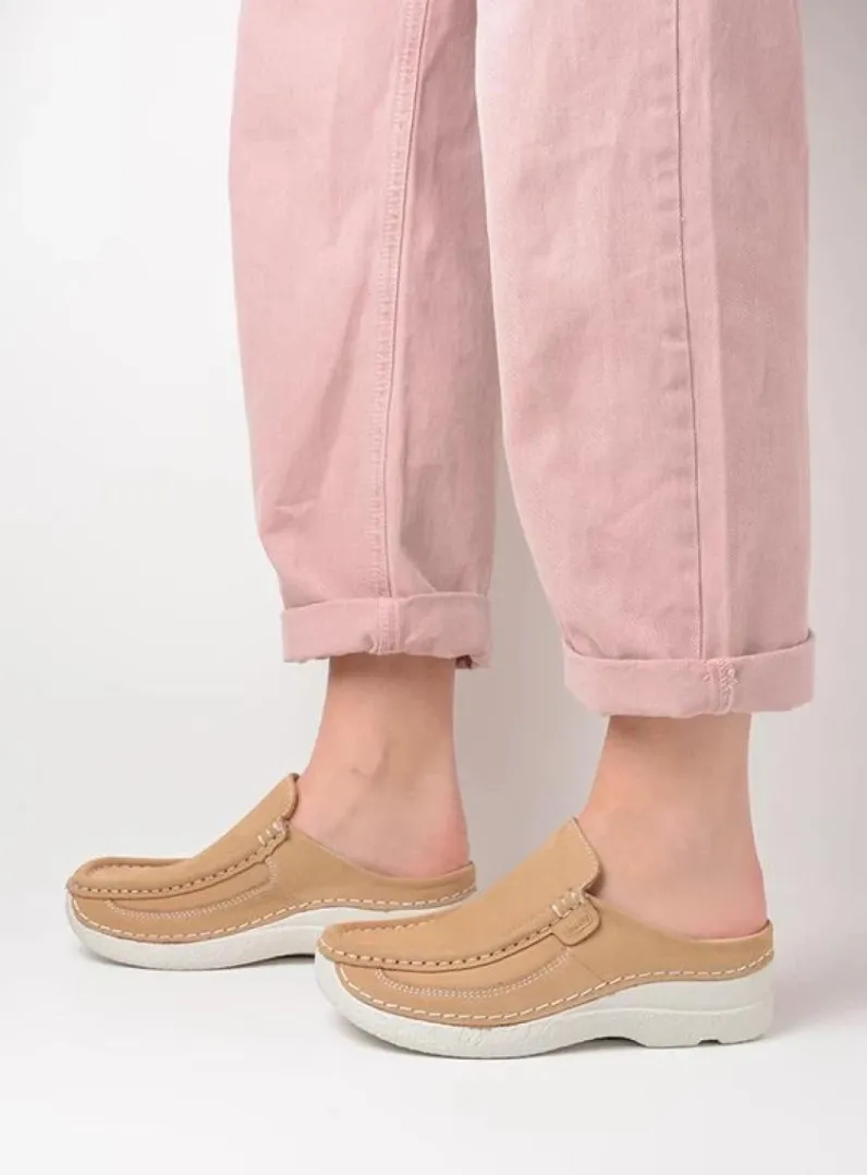 DAMES Wolky Slippers|Klompen<Roll Slide - beige nubuck