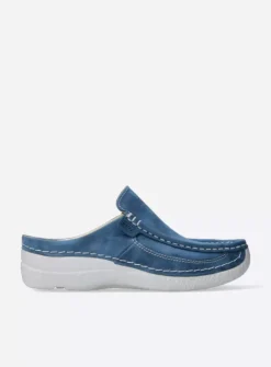 DAMES Wolky Slippers|Klompen<Roll Slide - blauw effectleer