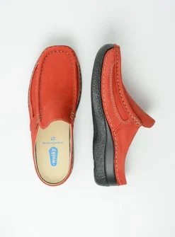 DAMES Wolky Slippers|Klompen<Roll Slide - donkerrood nubuck