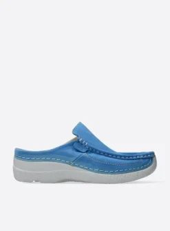 DAMES Wolky Slippers|Klompen<Roll Slide - hemelsblauw nubuck