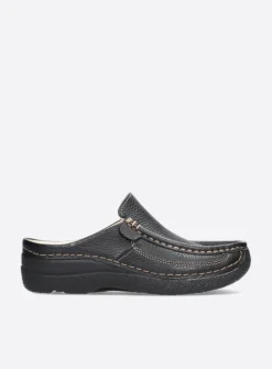 DAMES Wolky Slippers|Klompen<Roll Slide - zwart leer