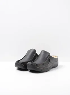 DAMES Wolky Slippers|Klompen<Roll Slide - zwart leer