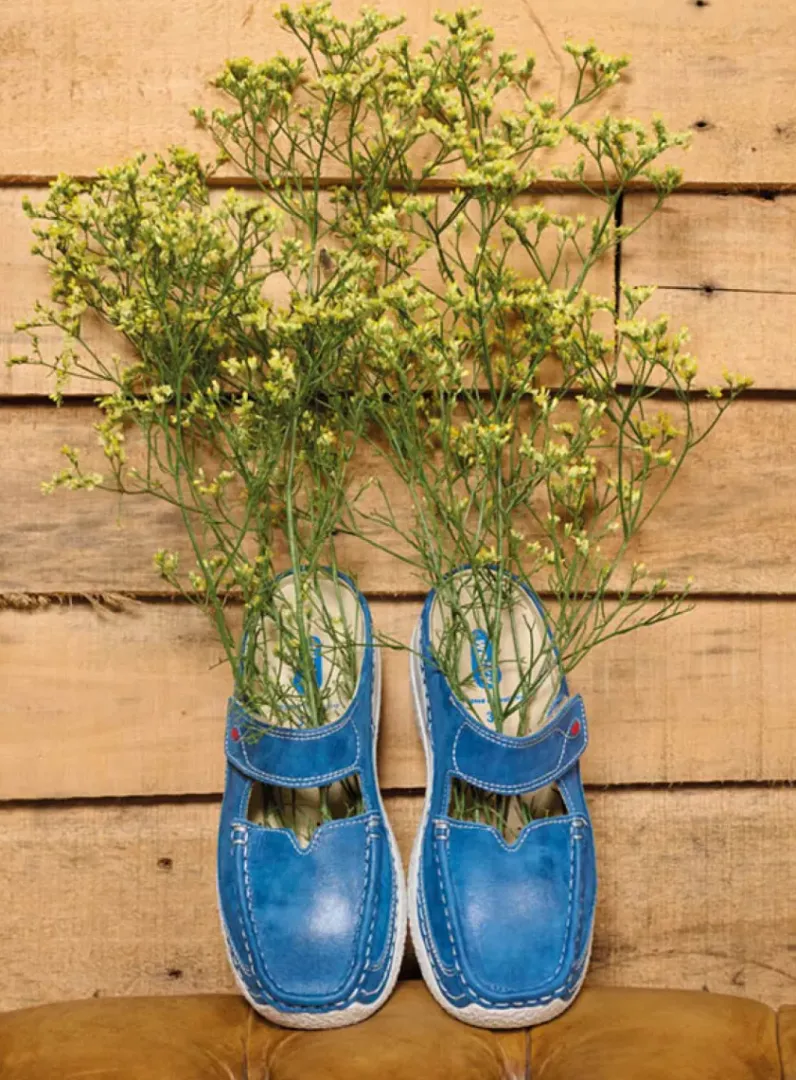 DAMES Wolky Slippers|Klompen<Roll Slipper - blauw effectleer