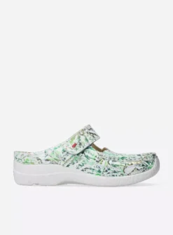 DAMES Wolky Slippers|Klompen<Roll Slipper - gebroken wit/groen nubuck