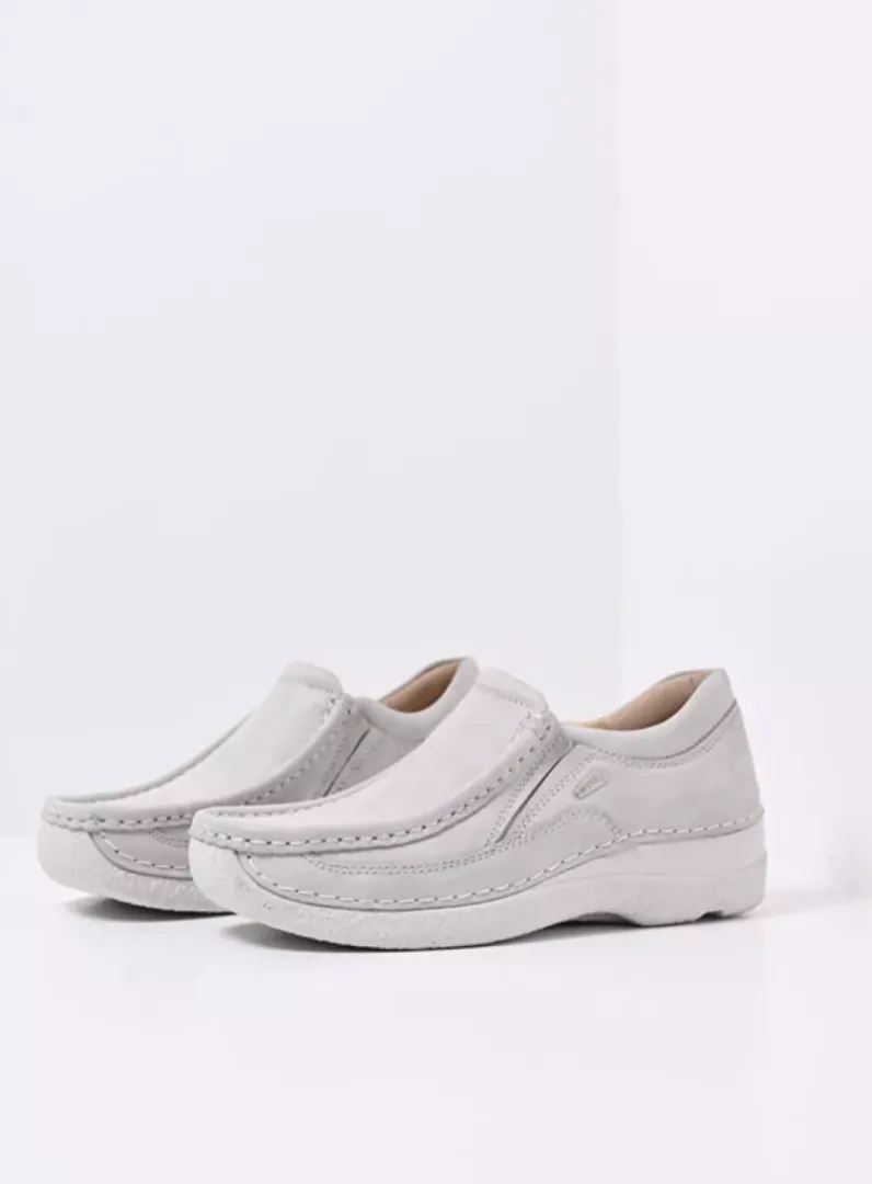 DAMES Wolky Instappers<Roll Sneaker - gebroken wit effectleer