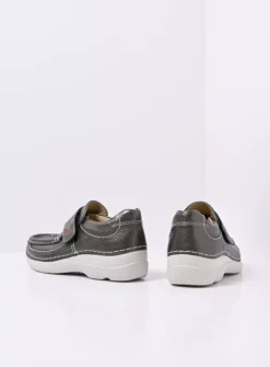 DAMES Wolky Instappers|Herfst/Winter<Roll Strap - antraciet leer