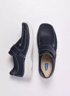 DAMES Wolky Instappers|Herfst/Winter<Roll Strap - blauw leer