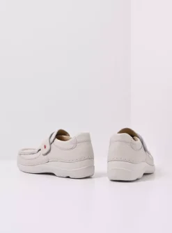 DAMES Wolky Instappers|Herfst/Winter<Roll Strap - gebroken wit leer