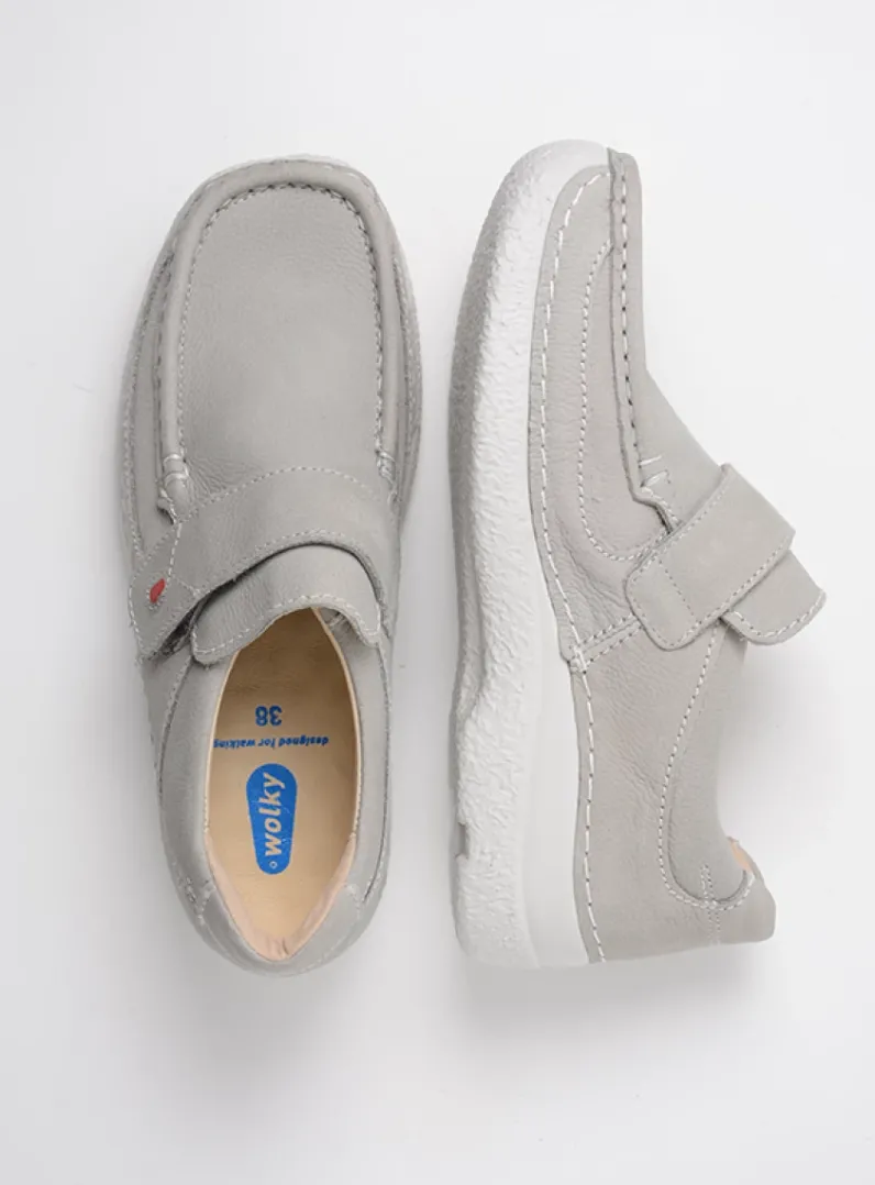 DAMES Wolky Instappers|Herfst/Winter<Roll Strap - lichtgrijs nubuck
